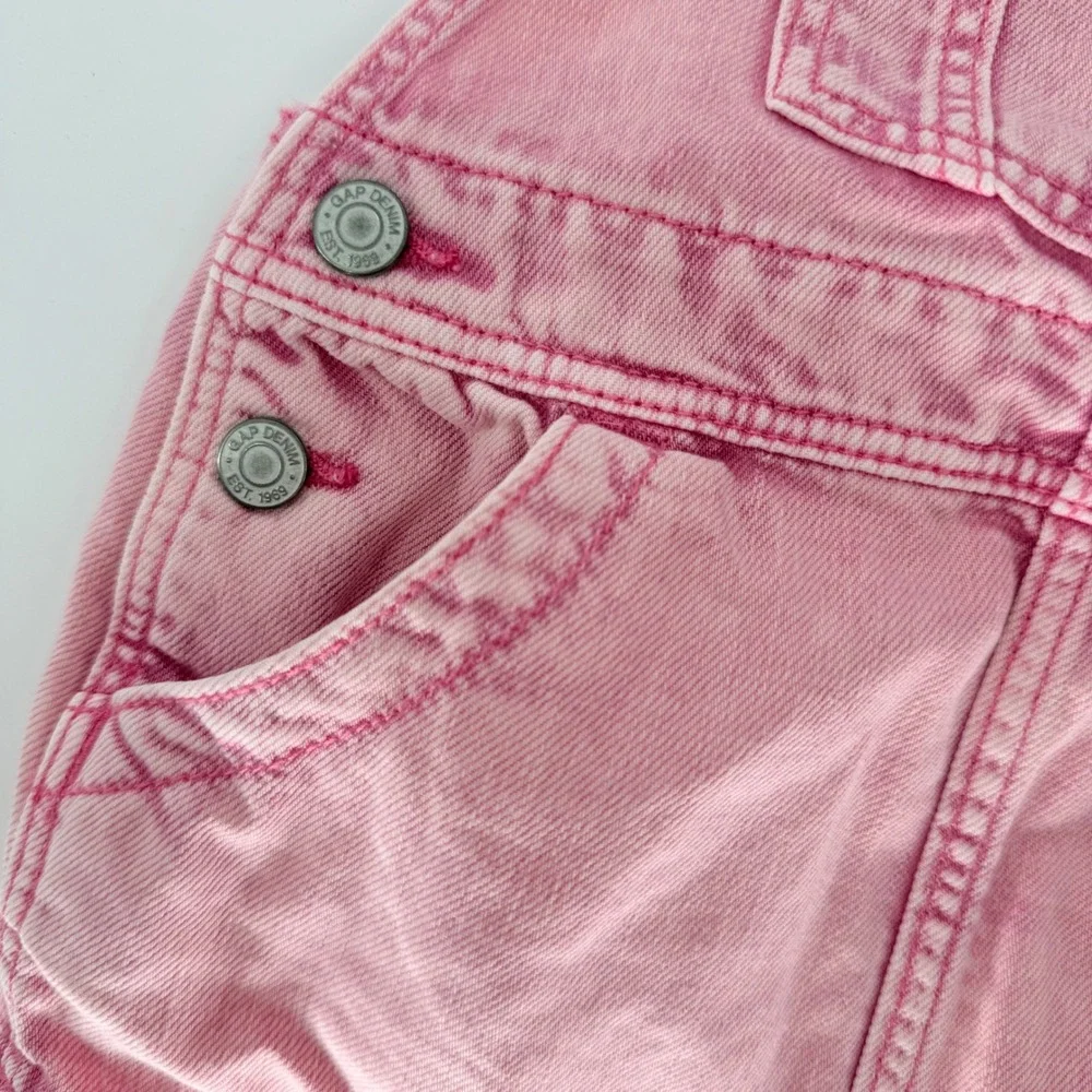 GAP Denim Pink Toddler‎ Overalls Dress Girl's Adjustable Straps 18-24 Months
